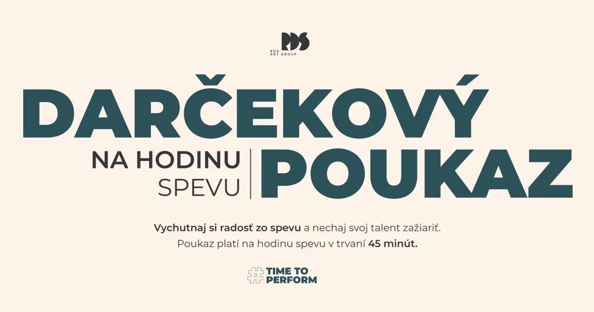 Darčekový poukaz hodina spevu 45 min